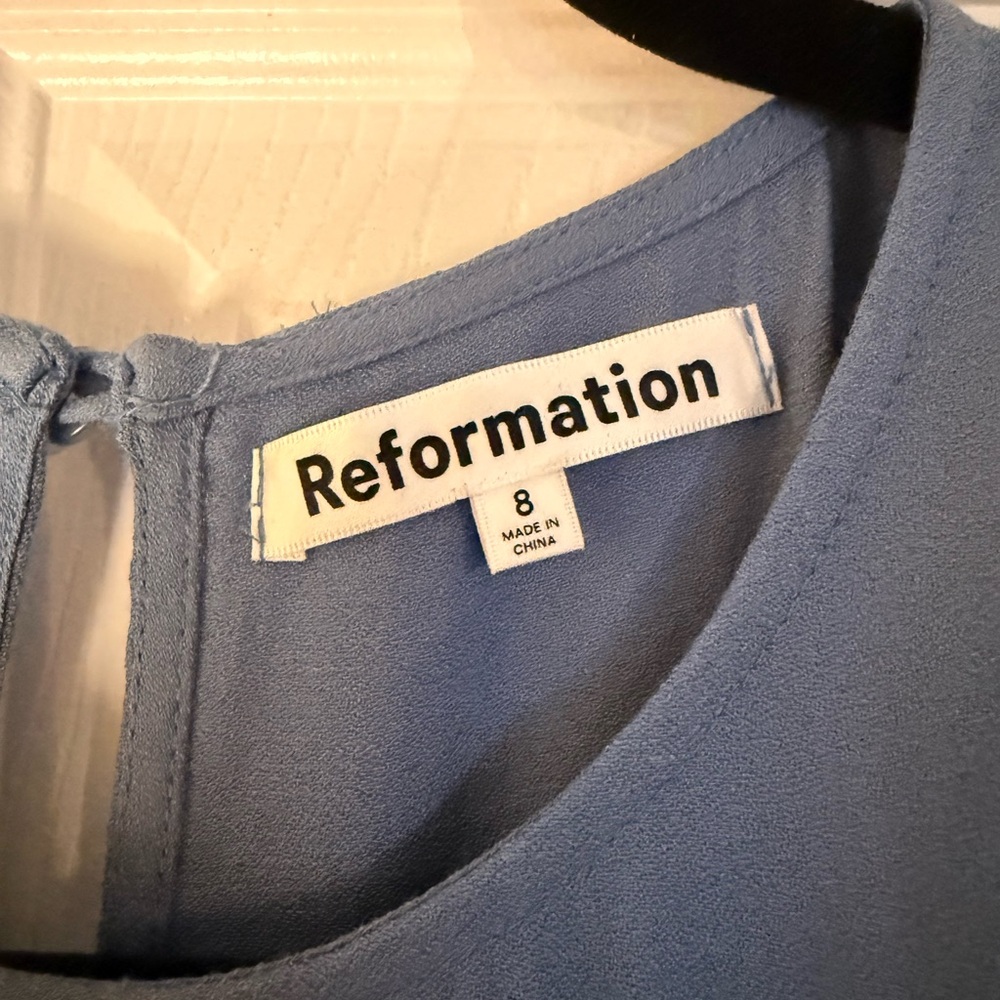 Reformation Gavin Dress in Morning Glory Blue - Picture 6 of 7